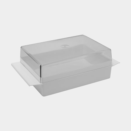 Food storage Nordiska Plast, crystal clear/white, 235 x 135 x 76 mm