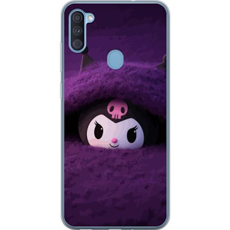 Yhteensopiva Puhelinkuori Samsung Galaxy A11 Kuromi lilassa pörröisessä ympäristössä, jossa on salaperäinen kawaii-suunnittelu.