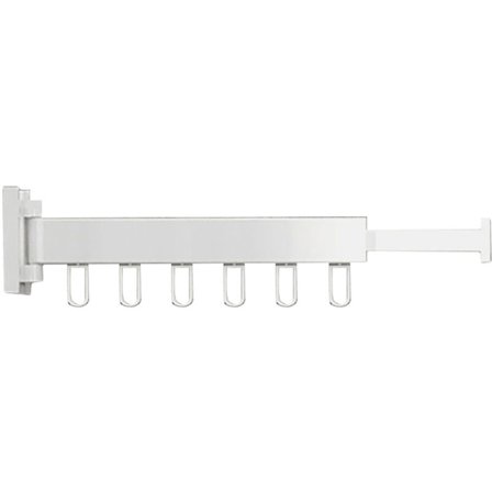 Sammenleggbar kleshenger i aluminium, uttrekkbar klesvaskestativ i aluminium, plassbesparende tørkestativ, hvit C