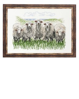 Broderikit Tavla Får på marken