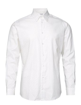 Slhslimethan Aop Shirt Ls Noos Skjorte Business Hvit Selected Homme*Betinget Tilbud