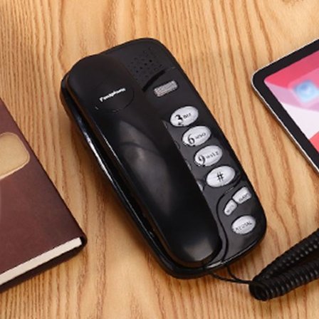 Telefon med ledning Kablet telefon SVART