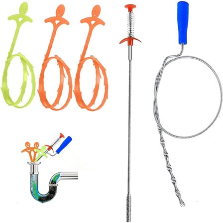 Näätä putken avaaja lavuaarin putken avaaja joustavat putket + wc-viemärin avaaja wc-lavuaarin avaaja(5 kpl)