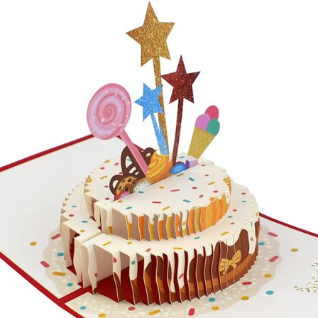 3D-födelsedagskort, kreativa pop-up-kort, handgjorda minneskort