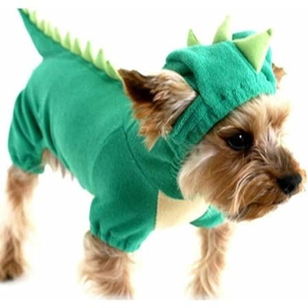 Halloween husdjurshuvud dinosaurie hundkostym för små och medelstora hundar