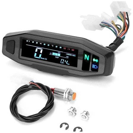 Motorcykel Mini VA HD LCD Hastighetsmätare Hastighetsmätare Bränslemätare HD Justerbar LCD