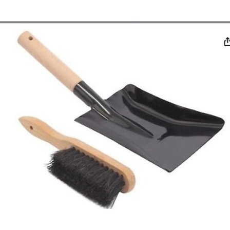 1 sæt kaminaske skovl og ildstedsbørste kul håndskovl kaminøse