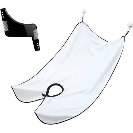 Skägghaklapp Med Kam Klippning Cape Fångare Skäggförkläde Med Sugkoppar Skägg Styling Mall För Man Hår Skäggtrimmodell