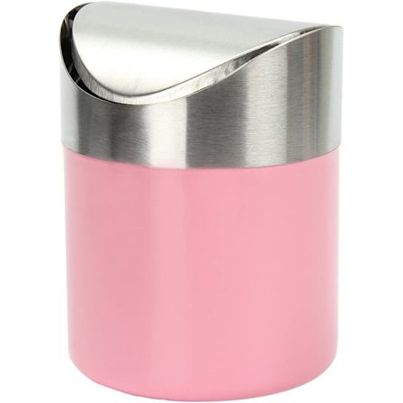 Rosa farge-Mini rustfritt stål søppelbøtte med praktisk sving