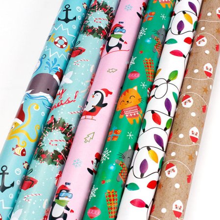 Gavepapir til børn 12 ark 50*70cm Julepapir