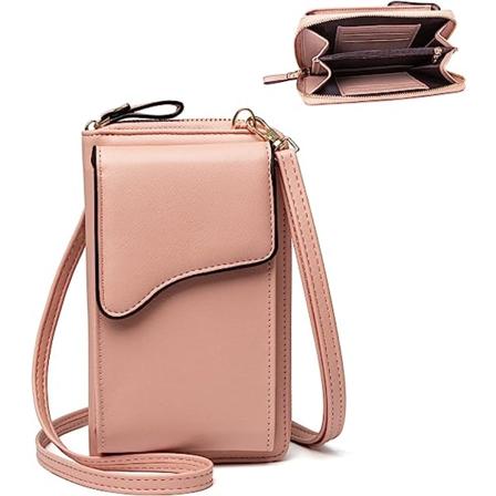 Liten axelväska i läder, Crossbody-väska Mobilplånbok