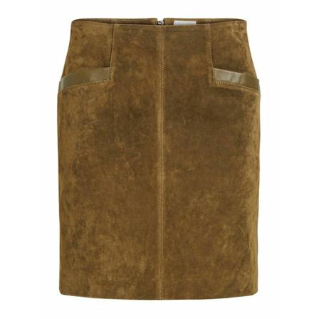Vila Vijolly RW Suede Rok , Bruin , Dames , Maat: S Korte rokken