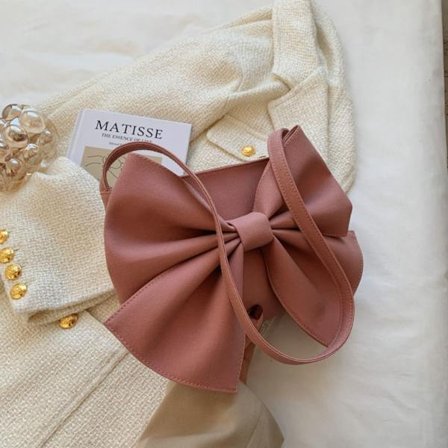 Vårsommar Handväskor Big Bow Axelväska ROSA