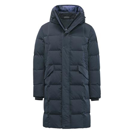 BomBoogie, Long Down Jacket in Cotton Blend Nylon Niebieski, Mężczyzna, Rozmiar: M
