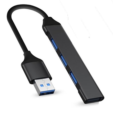 Usb Hub Multiport Adapter, 4-i-1 Usb Port Splitter, 5 Gbps Dataöverföring, Aluminium (Svart)