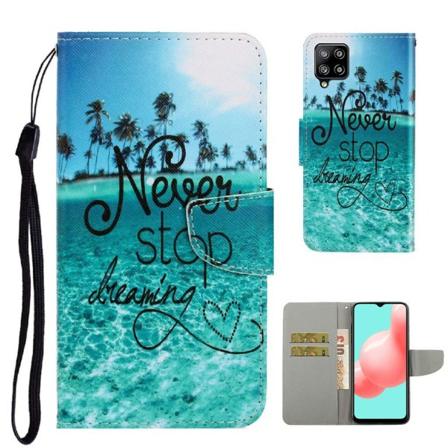 Wonderland Samsung Galaxy A22 4G flip etui - Hold Aldrig Op Med At Drømme Blue