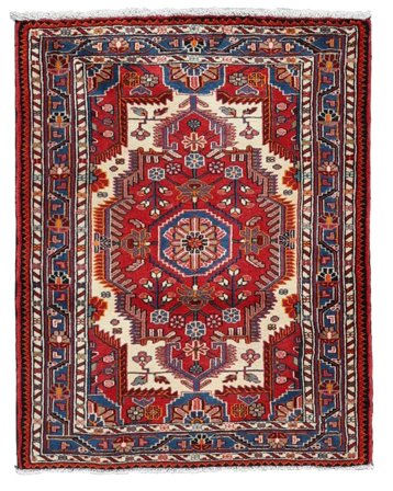 Tapis Hamadan 93X120 Rouge Foncé/Noir (Laine, Perse)