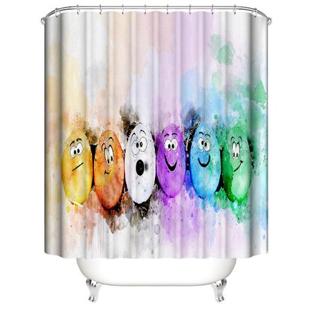 Påskduschdraperi 150*180 cm, Målade Ägg Duschdraperi Vattentätt Polyester Duschdraperi med 12 Krokar för Dekoration