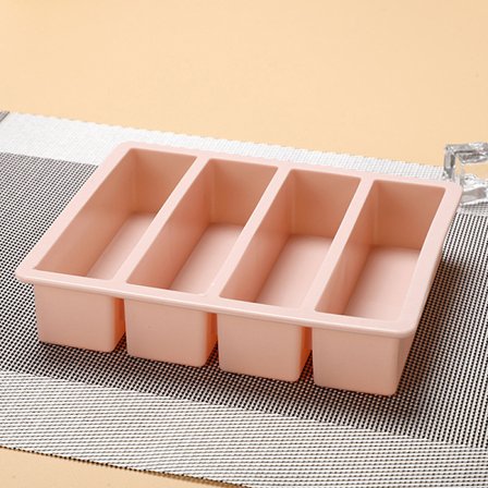 1 Stk 4 Ruter Lang Strip Silikon Isbiter Firkantet brettform