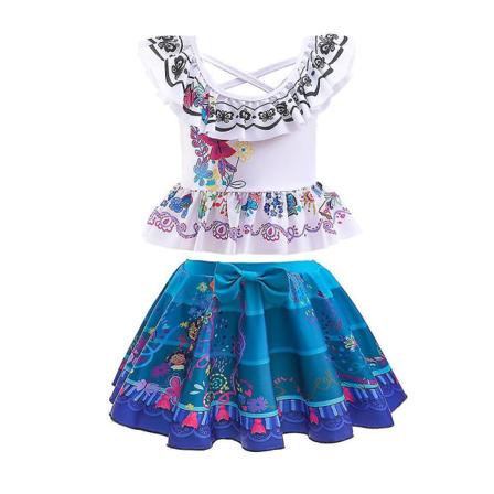 Encanto Girls Baddräkt Set Barn Badkläder 2st Kläder Badkläder Beach Wear Cosplay kostym Blue