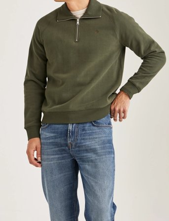 Morris Maryon Half Zip Sweatshirt - Khaki green - XL