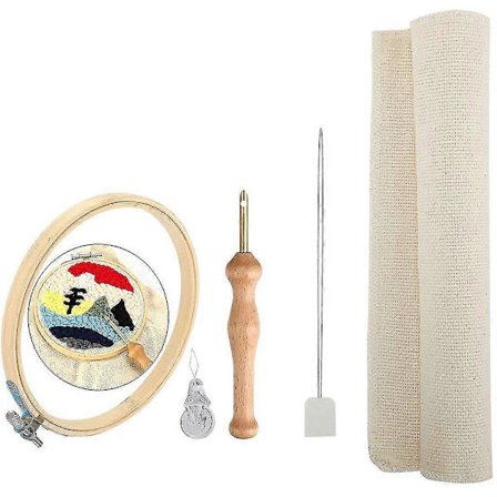 Tjock Ull Broderinål Set Med Trähandtag Hantverk Handarbete Sömnadskit Inkluderar Broderiram Bordsduk Filtning Trädare Set Tillbehör