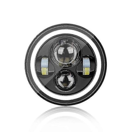 7 tuuman LED-ajovalo DRL-suuntavilkun valolla, yhteensopiva moottoripyörän Harley Davidson -signaaliajovalon kanssa, 1 kpl - musta