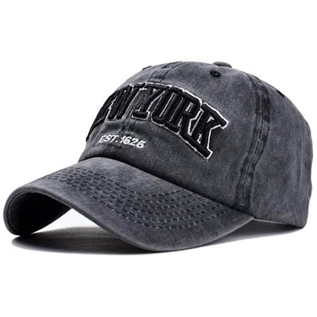 Keps för kvinnor, retro basebollkeps i bomull, lastbilskeps med spänne bak, justerbar keps för utomhussporter (svart)