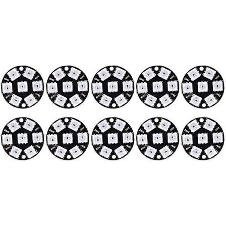10 stk. LED Lampebrett Praktisk Rund Ring LED Driver Utviklingskort Kontrollkrets Fargelys Cjmcu 7 Bit WS2812 5050 RGB