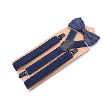 Y-formade Hängslen och Fluga-set Blå