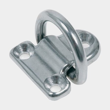 Foldbar padeye, rustfri, 49 x 48 mm, 3 huller