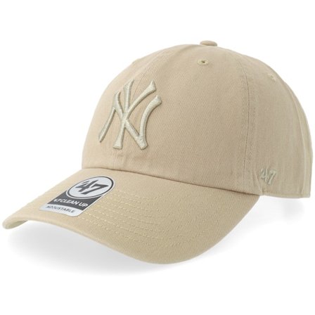 47 Brand - MLB Beige adjustable Cap - New York Yankees Clean Up Khaki/Khaki Adjustable @ Hatstore
