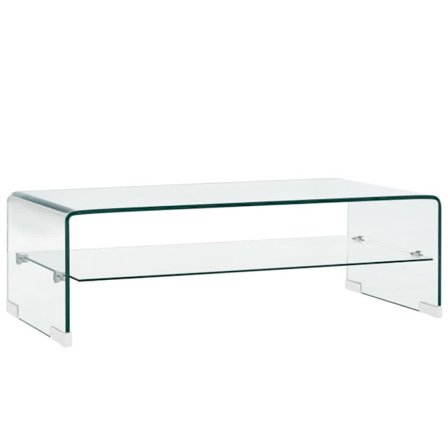 Soffbord genomskinlig 98x45x31 cm härdat glas