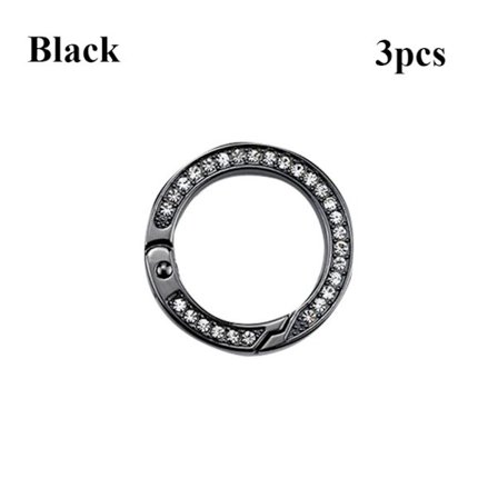 3 stk. Fjeder O-Ring Spænder Karabinhager Tasker Håndtasker SORT