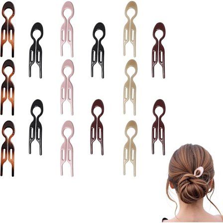 Hårnåler med 15 deler franske hårnåler Hårtilbehør Vridningsklemmer Matte franske U-formede hårnåler Bølgete U-formede hårnåler Hårtilbehør For fint