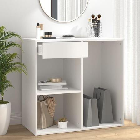 Vidaxl Sminkskåp Vit 80x40x75 Cm Konstruerat Trä Vit