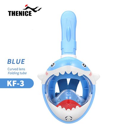Snorkelmasker til børn, dykkermasker, fuldmasker til børn i alderen 4-12 år (blå)