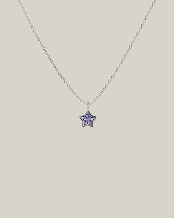 Edblad Star Sparkle Necklace Kids Purple Steel Zilverkleurig Sieraden Meisjes - Kids Brand Store