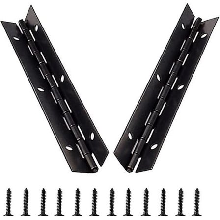 4-pakning Metall Pianohengsel, 153x26mm Langt 270 Graders Åpent Hengsel Tykt Jern Svart Møbelhengsel med Hull og Skruer for Pianoer, Skapdører, Store