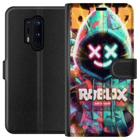 Kompatibelt Lommeboketui til OnePlus OnePlus 8 Pro Neonfarget Roblox hettegenserfigur med lysende effekter og energifylt bakgrunn, moderne spillillust