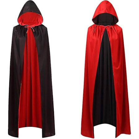 Vändbar Cape för Vuxna och Barn, Påsk Halloween Jul Mantel Maskerad Vampyr Häxa Trollkarl Rollspel Cape-Perfekt
