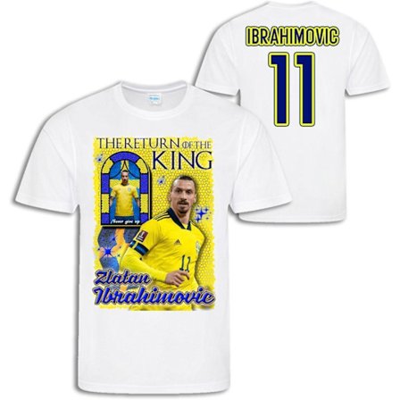 Zlatan Ibrahimovic Sverige t-shirt med Return of the king tryck