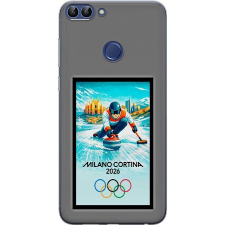 Yhteensopiva Puhelinkuori Huawei P smart Jääkiekkoilukuva, jossa pelaajat liikkuvat jäällä, Milano Cortina 2026, Milanin maamerkit ja olympialaisten r