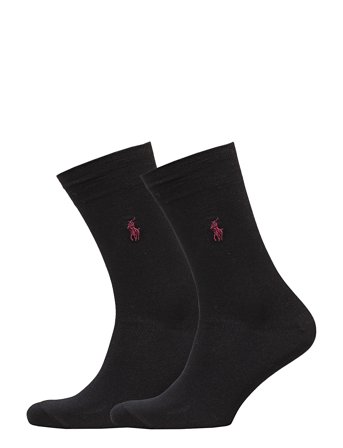 Polo Ralph Lauren Cotton-Blend Dress Sock 2-Pack - Black - 43-46
