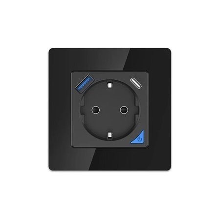 Extralink Smart Life vägguttag – 230V + USB-A (5V/2,1A) + USB-C (5V/3A) – fjärrstyrning via app