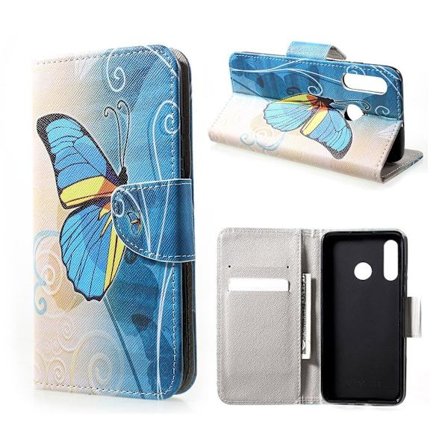Butterfly läder Huawei P30 Lite fodral - Blå