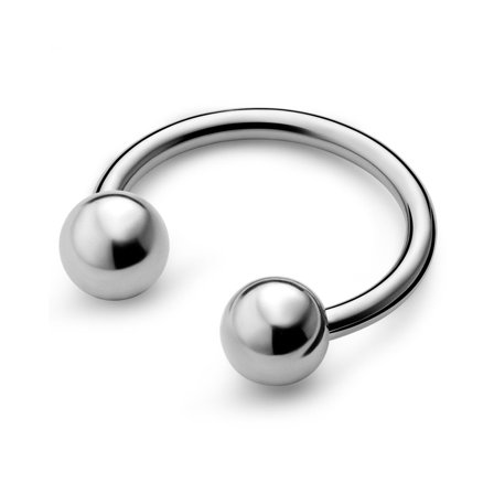 Medium 8 mm Silver-Tone Titanium Circular Barbell for Men - Lip piercing jewellery