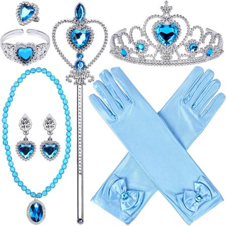 9 st prinsesskläder accessoarer prinsess smycken leksaker flickleksaker prinsessaccessoarer för flickor