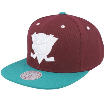 Mitchell & Ness - NHL Violet snapback Casquette - Anaheim Ducks Evergreen Crispy White Vintage Purple/Teal Snapback @ Hatstore