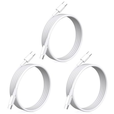 /EA/ 3-pakning 2m USB-C-kabel for lading og dataoverføring iPhone 16, 15 iPad Mac Hvit 3-PACK 2M ladekabel